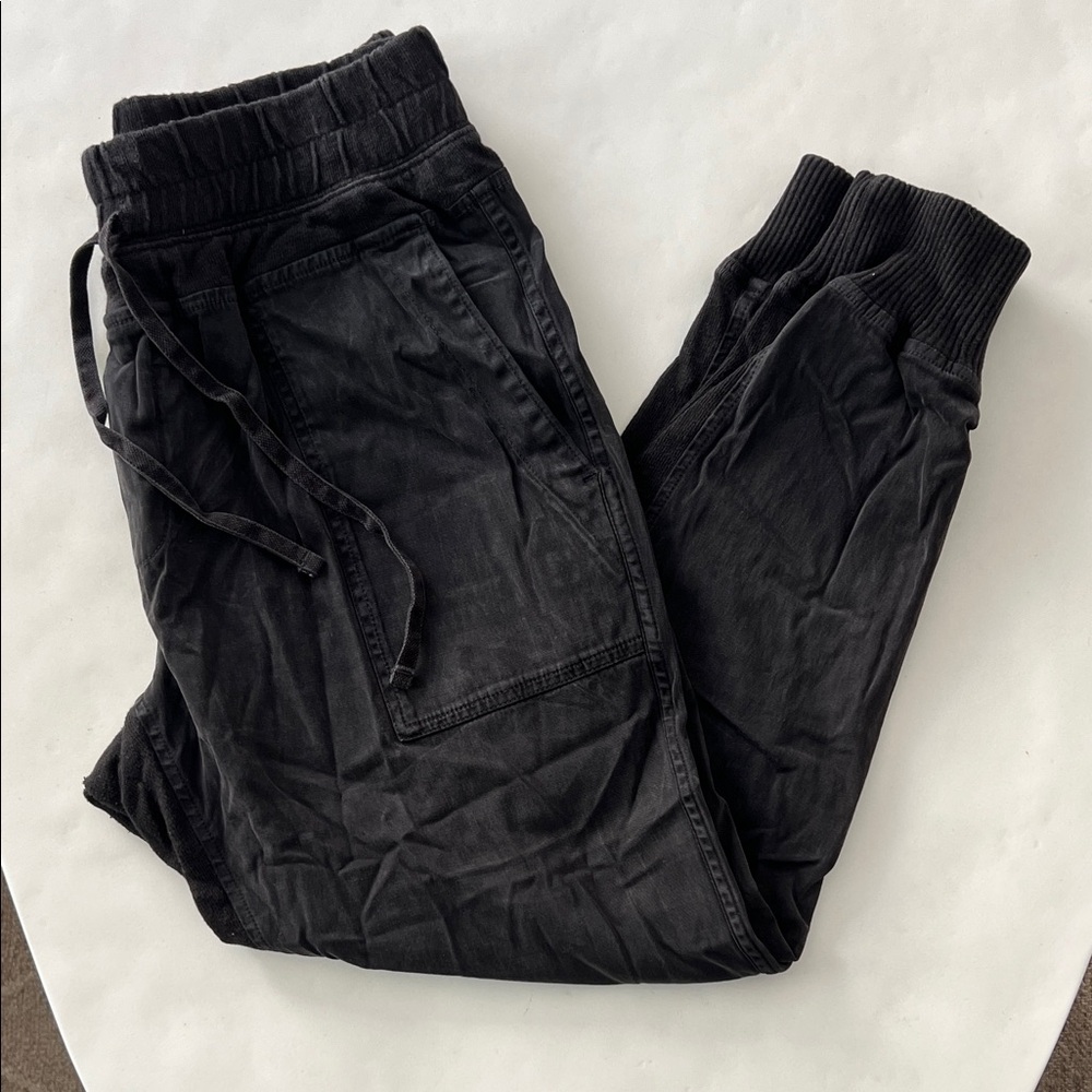 James Perse Mixed Media Casual Pull On Jogger Style Pant in Black 3 / Large $265 - Picture 4 of 10